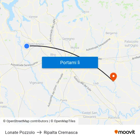 Lonate Pozzolo to Ripalta Cremasca map