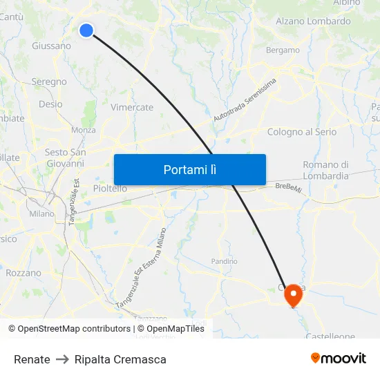 Renate to Ripalta Cremasca map