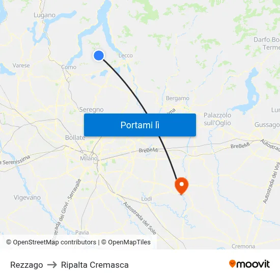 Rezzago to Ripalta Cremasca map