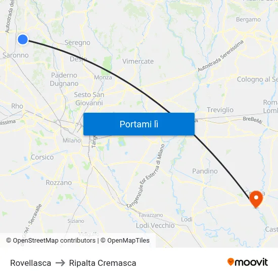 Rovellasca to Ripalta Cremasca map