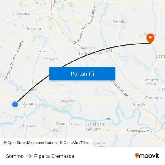 Sommo to Ripalta Cremasca map