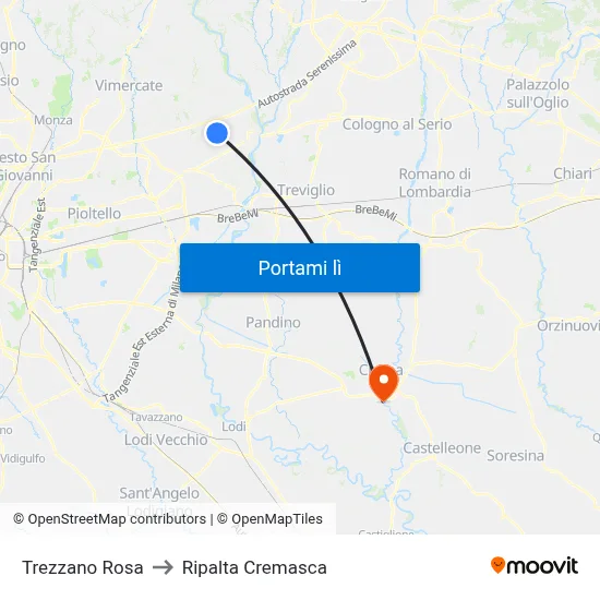 Trezzano Rosa to Ripalta Cremasca map