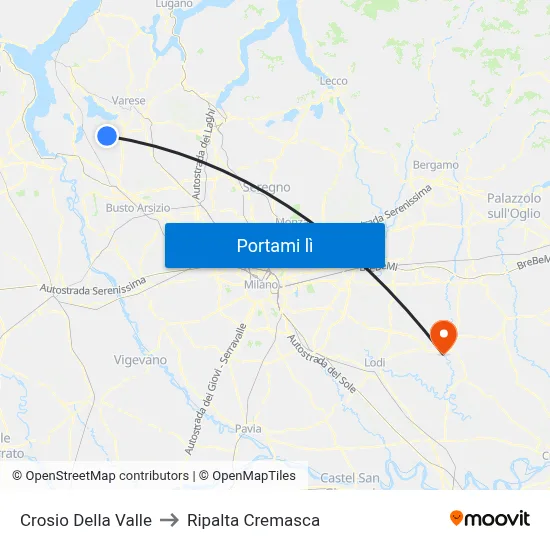 Crosio Della Valle to Ripalta Cremasca map