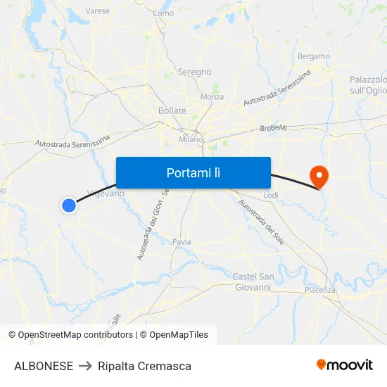 ALBONESE to Ripalta Cremasca map