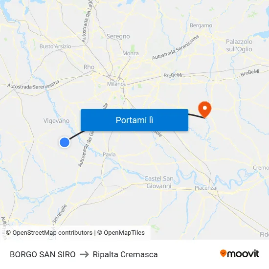 BORGO SAN SIRO to Ripalta Cremasca map