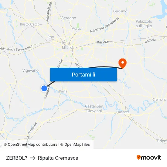 ZERBOL? to Ripalta Cremasca map