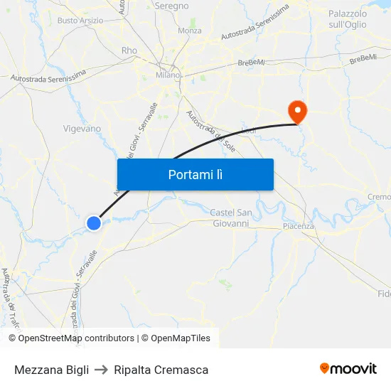 Mezzana Bigli to Ripalta Cremasca map