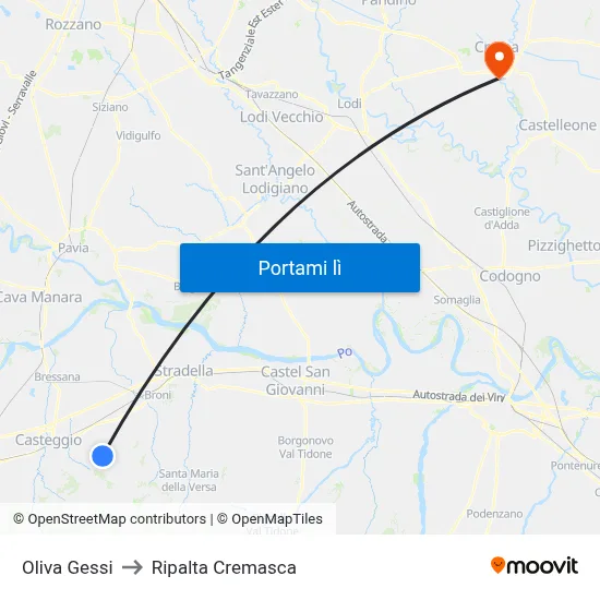 Oliva Gessi to Ripalta Cremasca map