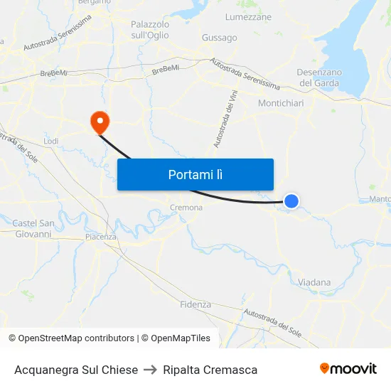 Acquanegra Sul Chiese to Ripalta Cremasca map