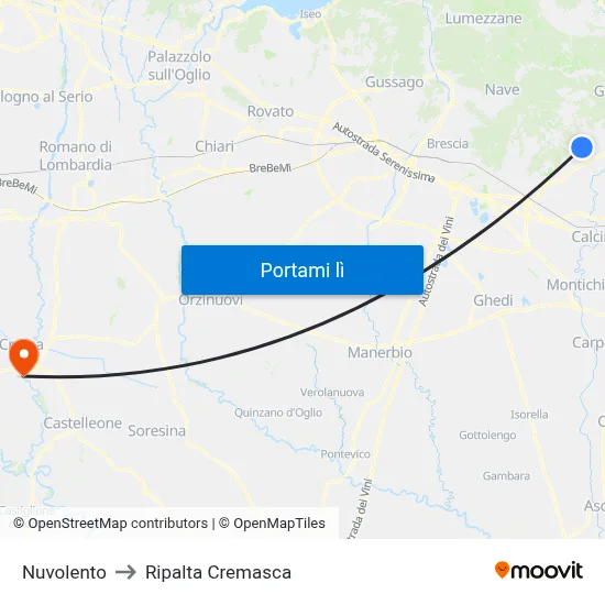 Nuvolento to Ripalta Cremasca map