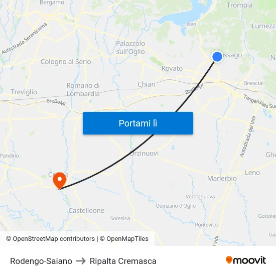 Rodengo-Saiano to Ripalta Cremasca map