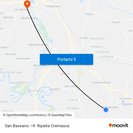 San Bassano to Ripalta Cremasca map