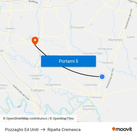 Pozzaglio Ed Uniti to Ripalta Cremasca map