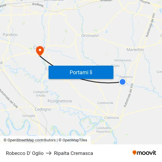 Robecco D' Oglio to Ripalta Cremasca map