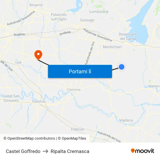 Castel Goffredo to Ripalta Cremasca map
