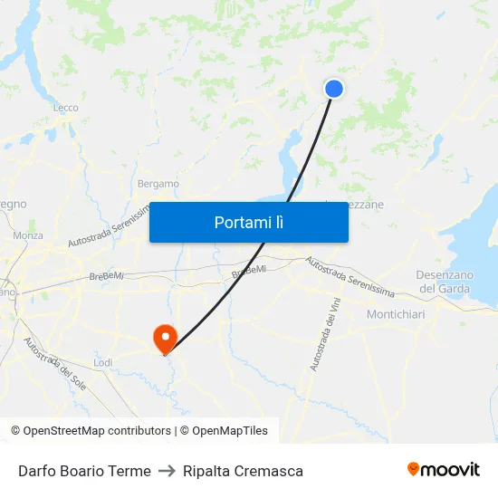 Darfo Boario Terme to Ripalta Cremasca map
