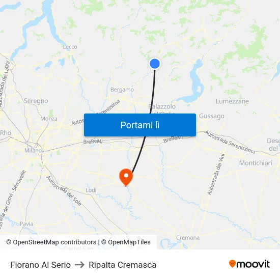 Fiorano Al Serio to Ripalta Cremasca map