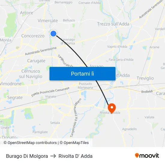 Burago Di Molgora to Rivolta D' Adda map