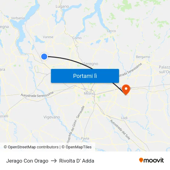 Jerago Con Orago to Rivolta D' Adda map