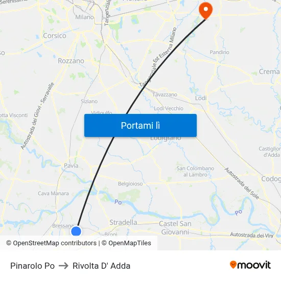 Pinarolo Po to Rivolta D' Adda map