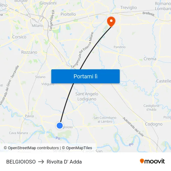 BELGIOIOSO to Rivolta D' Adda map