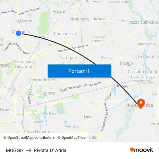 MUGGI? to Rivolta D' Adda map
