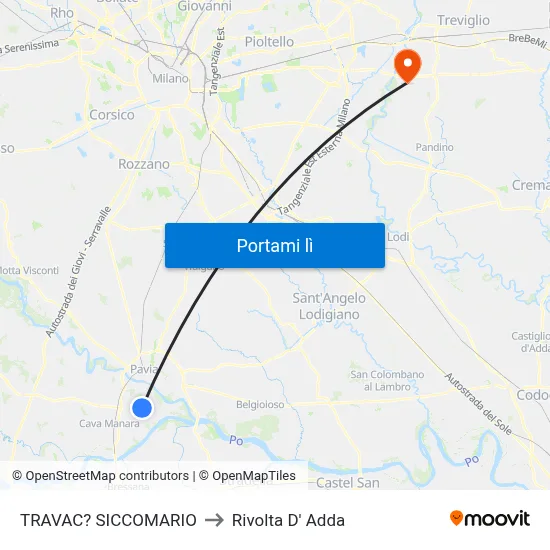 TRAVAC? SICCOMARIO to Rivolta D' Adda map