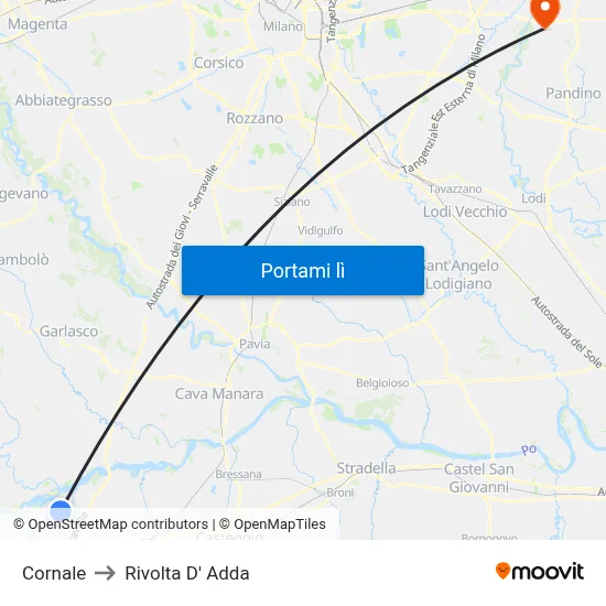 Cornale to Rivolta D' Adda map