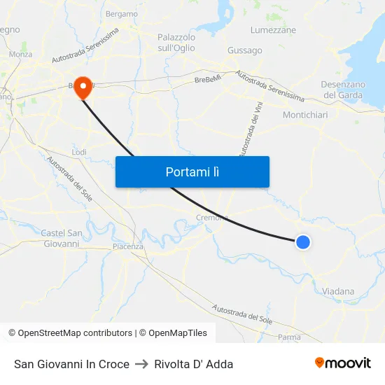 San Giovanni In Croce to Rivolta D' Adda map