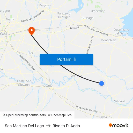 San Martino Del Lago to Rivolta D' Adda map