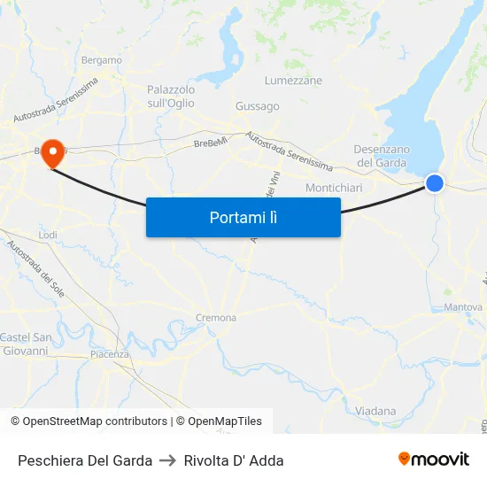 Peschiera Del Garda to Rivolta D' Adda map