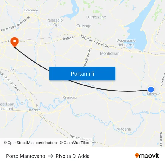 Porto Mantovano to Rivolta D' Adda map