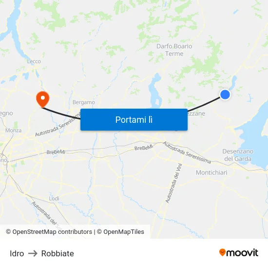 Idro to Robbiate map