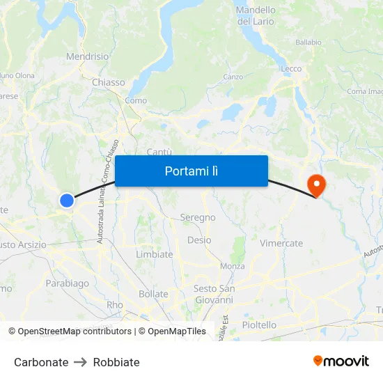 Carbonate to Robbiate map