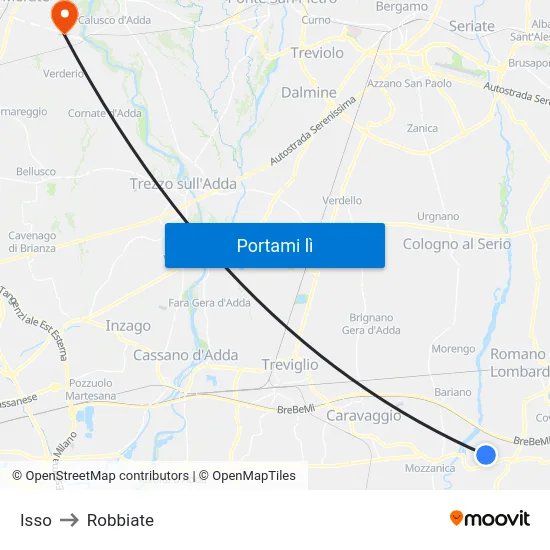 Isso to Robbiate map