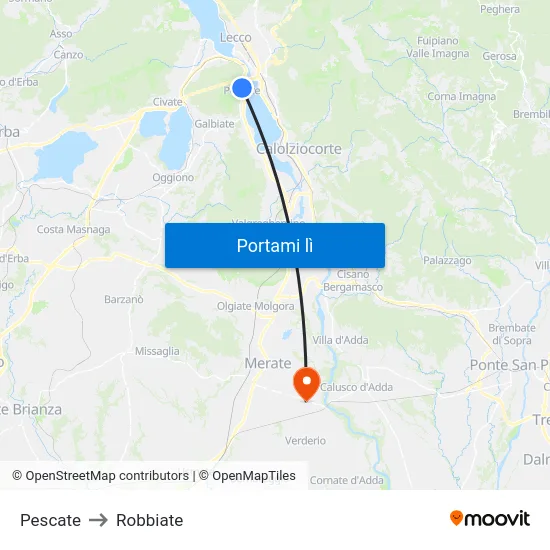 Pescate to Robbiate map