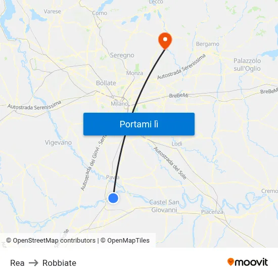 Rea to Robbiate map