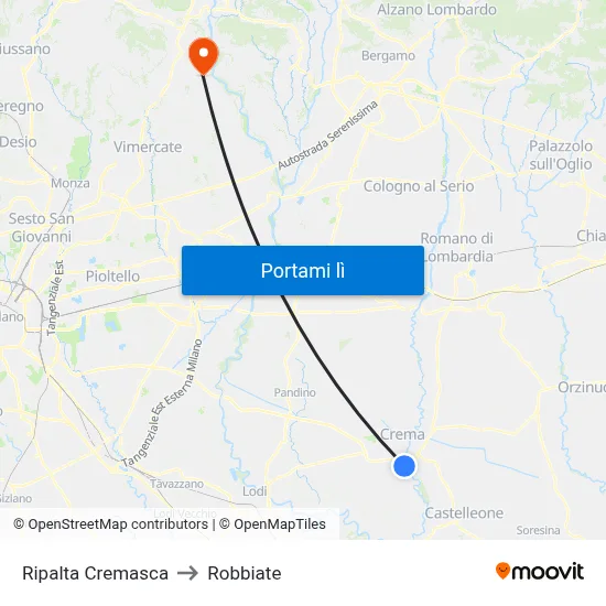 Ripalta Cremasca to Robbiate map