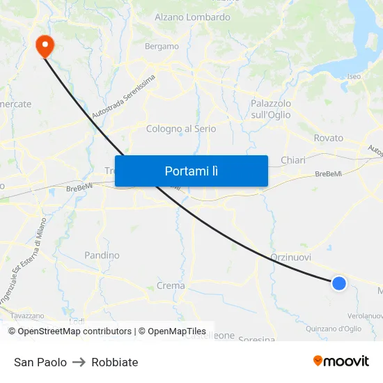San Paolo to Robbiate map