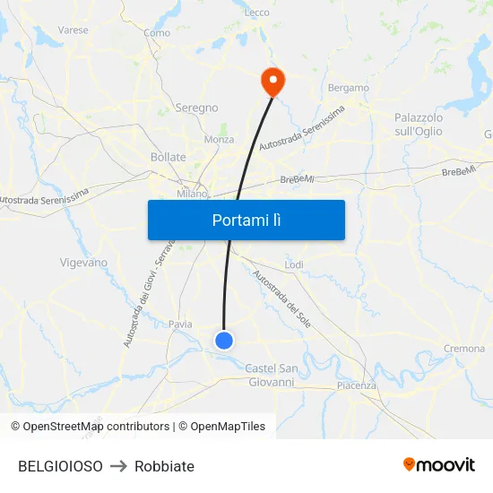 BELGIOIOSO to Robbiate map