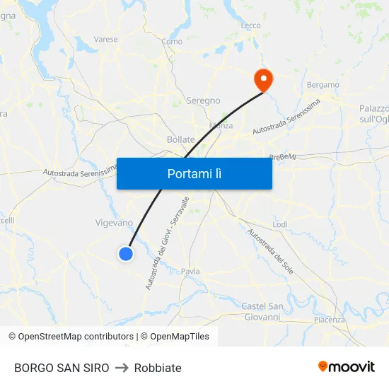 BORGO SAN SIRO to Robbiate map