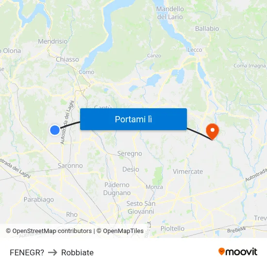 FENEGR? to Robbiate map