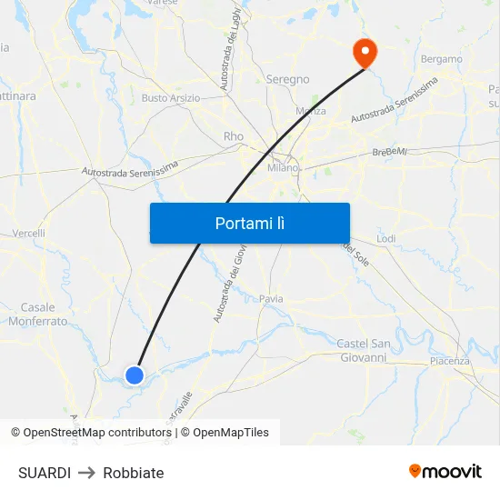 SUARDI to Robbiate map