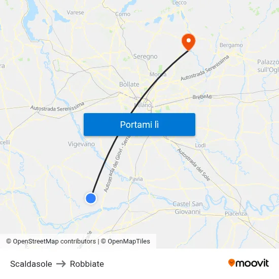 Scaldasole to Robbiate map