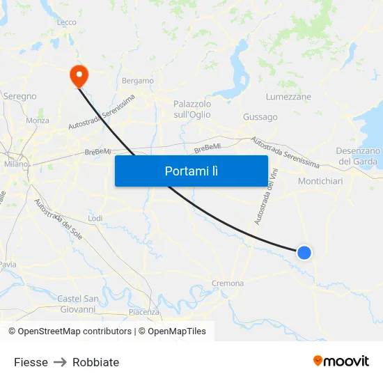 Fiesse to Robbiate map