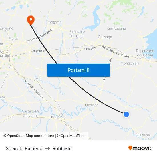 Solarolo Rainerio to Robbiate map