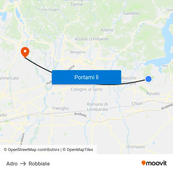 Adro to Robbiate map