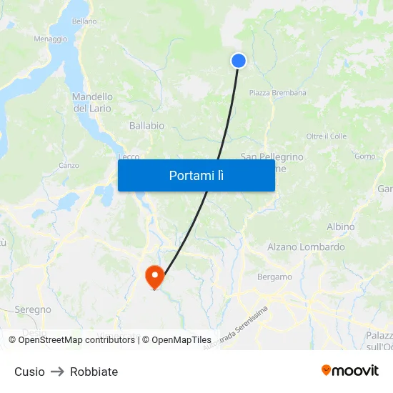 Cusio to Robbiate map