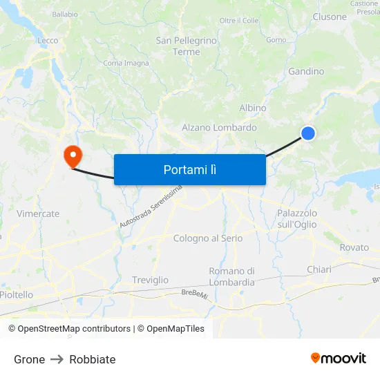 Grone to Robbiate map