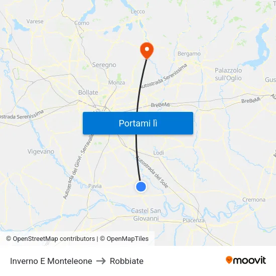 Inverno E Monteleone to Robbiate map